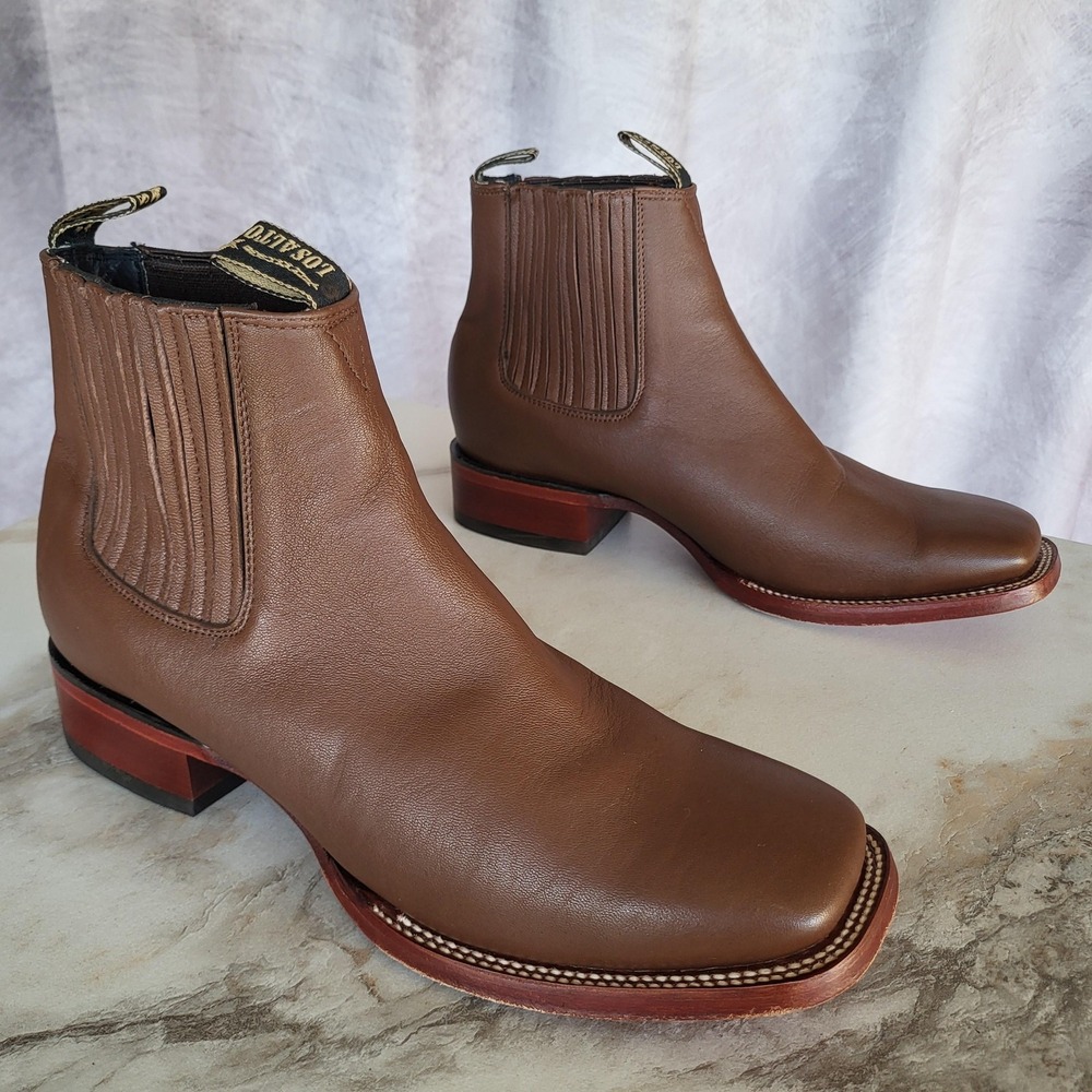 Los Altos Boots Mens Size 11 Brown Leather Western Pull On Square Toe Boots